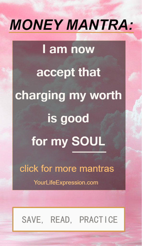 overtext money mantra charge your worth