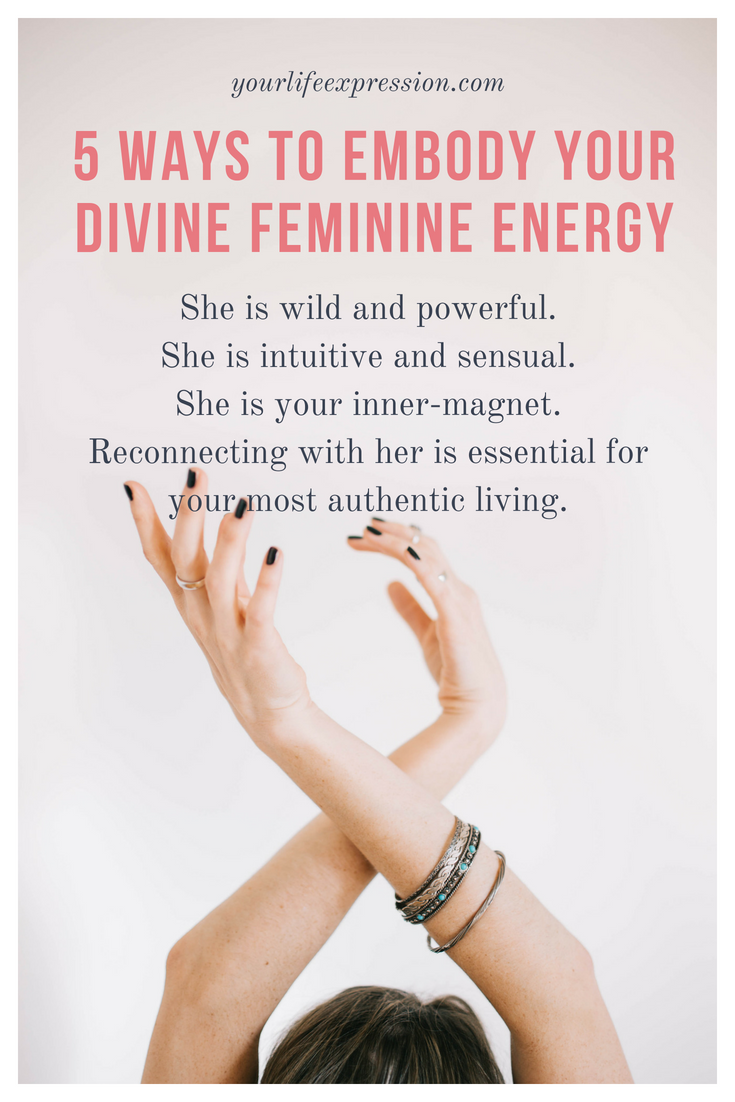beautiful nail hands with text how to connect with your divine feminine energy