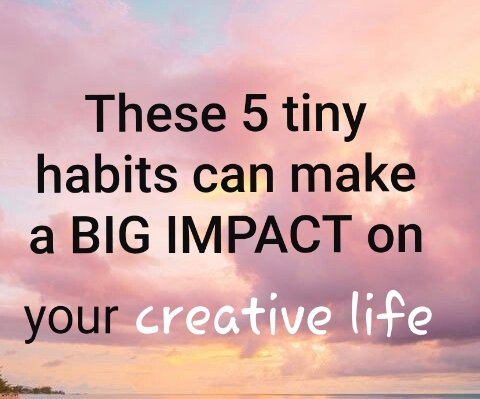 pink sky overtext small habits can make big changes in your life and creativity